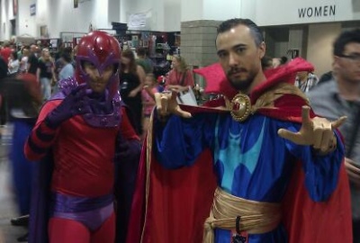 Denver Comic Con 2014 cos-play Magneto and Doctor Strange