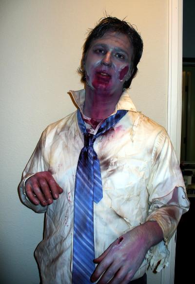 Gary Marks as a zombie, Halloween 2010