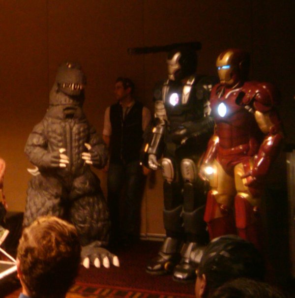 Ironman, Warmachine, and Godzilla at the Wizard World Chicago Saturday Costume Contest