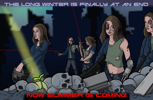 Remove R Comic (aka rm -r comic), by Gary Marks: Sunshine, lollipops, and rainbows everywhere 
Dialog: 
Now the silver walkers walketh 
 
Panel 1 
Caption: THE LONG WINTER IS FINALLY AT AN END 
Caption: NOW SUMMER IS COMING 