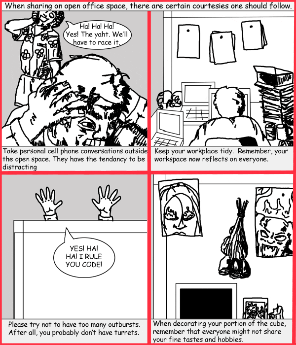 Remove R Comic (aka rm -r comic), by Gary Marks: Open office etiquette